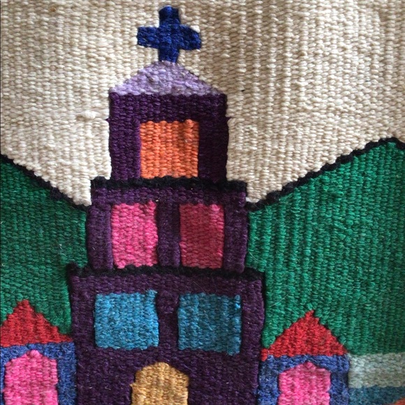 VTG Hand Woven Wool Wall Tapestry 27”x47” - Picture 3 of 7